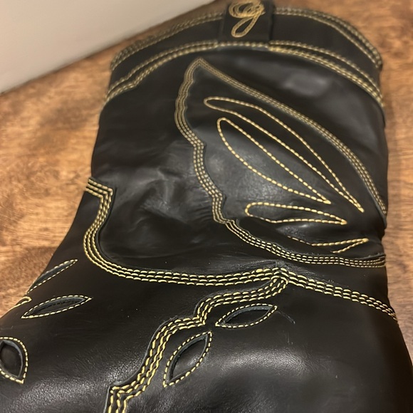 Gianni black leather embroidered cowboy boots - Picture 6 of 6